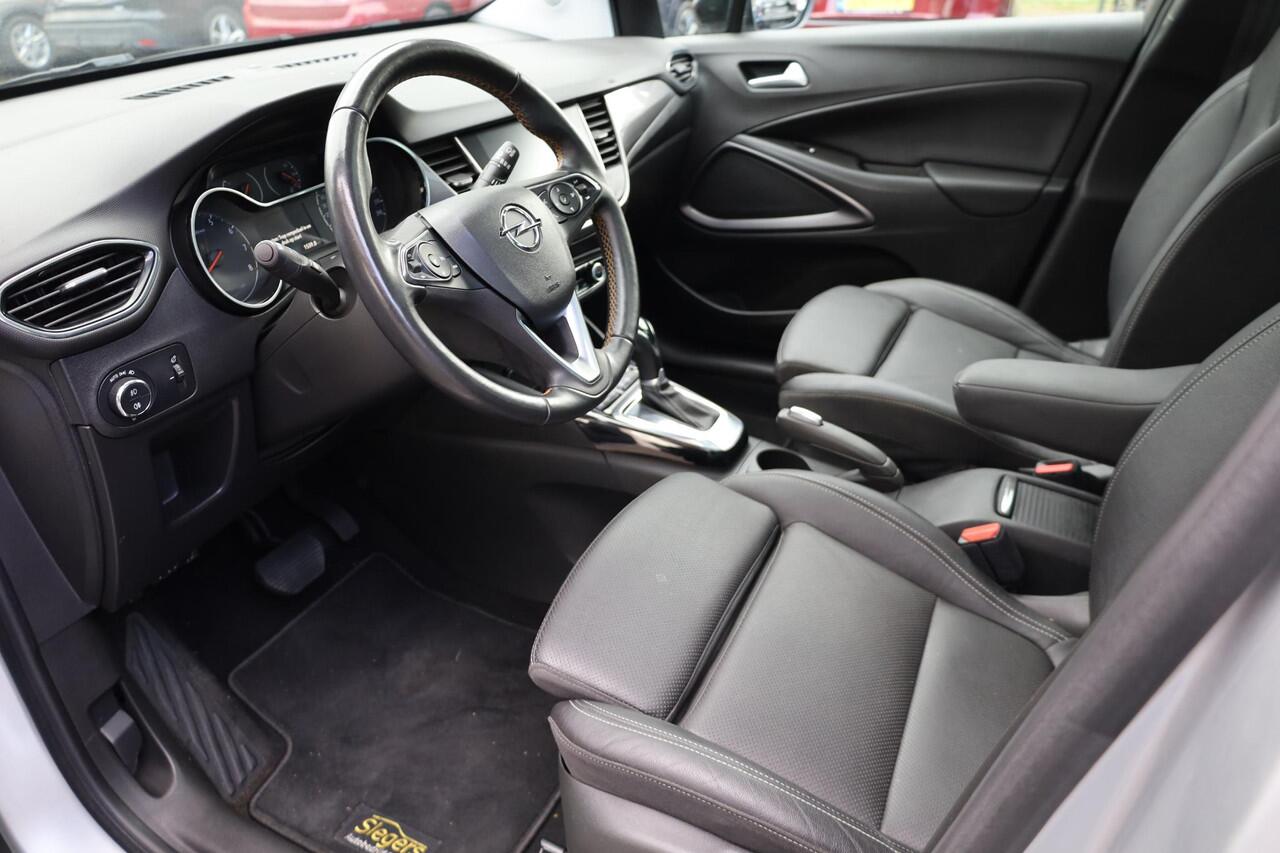 Opel Crossland X 1.2 Turbo Ultimate TREKHAAK PANO LEER STOEL/STUURVERW. CARPLAY CAMERA CLIMA CRUISE NAVI 2XPDC 17''LMV