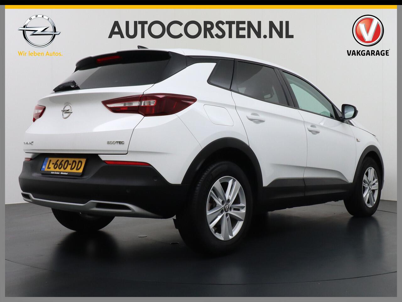 Opel Grandland X T131PK Apple Carplay Android Auto AGR-Comfortstoel Camera Navi Ecc Cruise Control Pdc DAB+ Regen-Lichtsensor Lane Assist Led Verkeersbord detectie Bluetooth Privacy Glas Lmv 17" Elegance 1e Eigenaar Origineel Nederlandse auto Euro 6