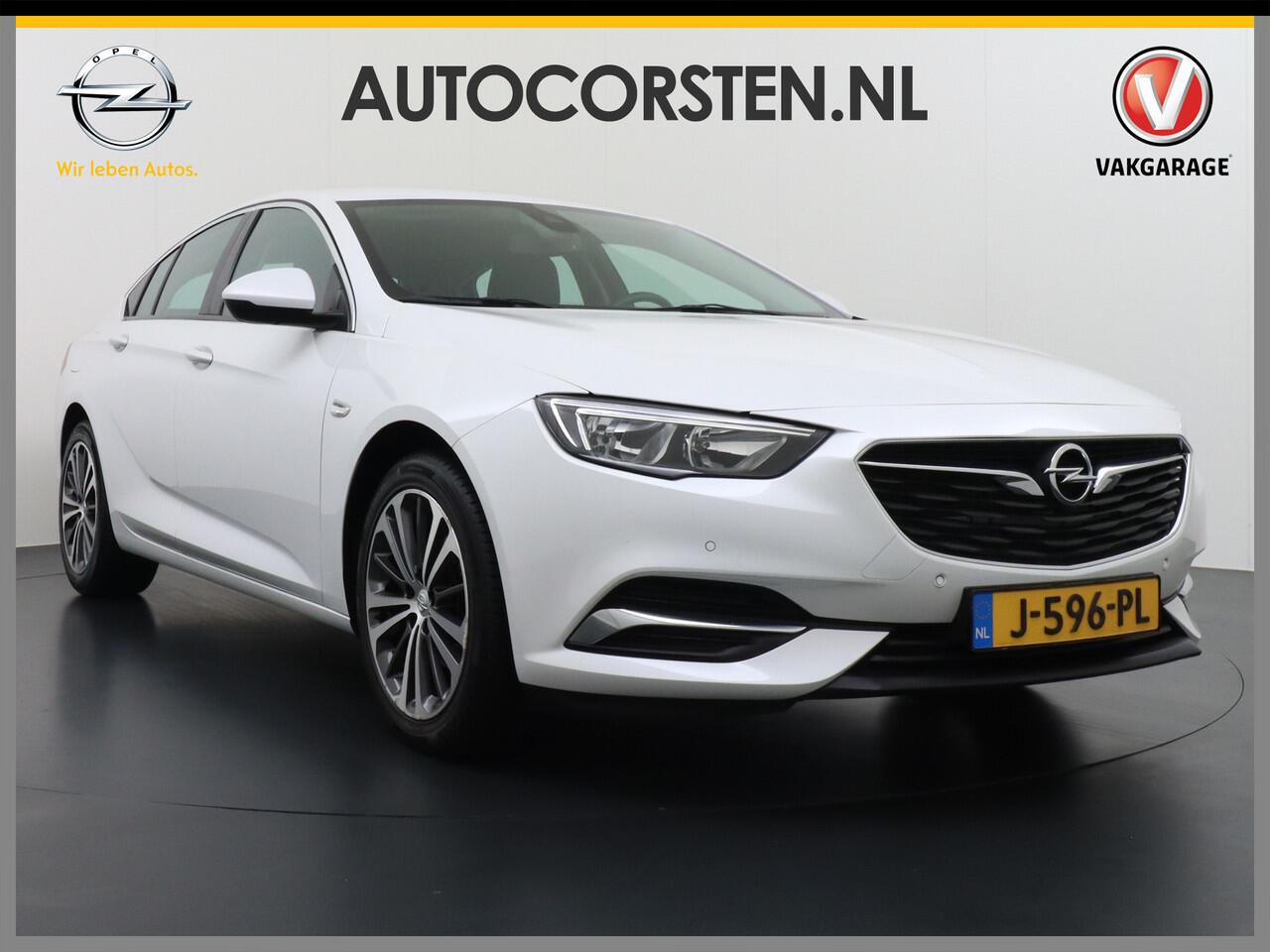 Opel INSIGNIA Grand Sport T165PK Leer Camera Navi Apple Carplay Android PDC-a+v Trekhaak LED-v+a Ecc Cruise Control AGR-Comfort Stoelen Verwarmd Business Executive Regen-Lichtsensor Sensor dodehoek Verkeersbordlezer Rijstrooksensor 1e Eigenaar
