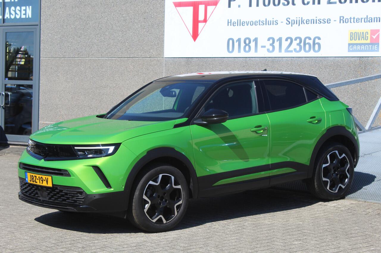Opel MOKKA 1.2 Turbo Ultimate Automaat Navigatie/Virtual cockpit/Adaptive cruise control/Achteruitrijcamera/Parkeersensoren rondom/Apple carplay/Dodehoek detectie/Stoelverwarming/Stuurverwarming/Climate control/DAB/Lane assist/18'' Lichtmetalen velgen.
