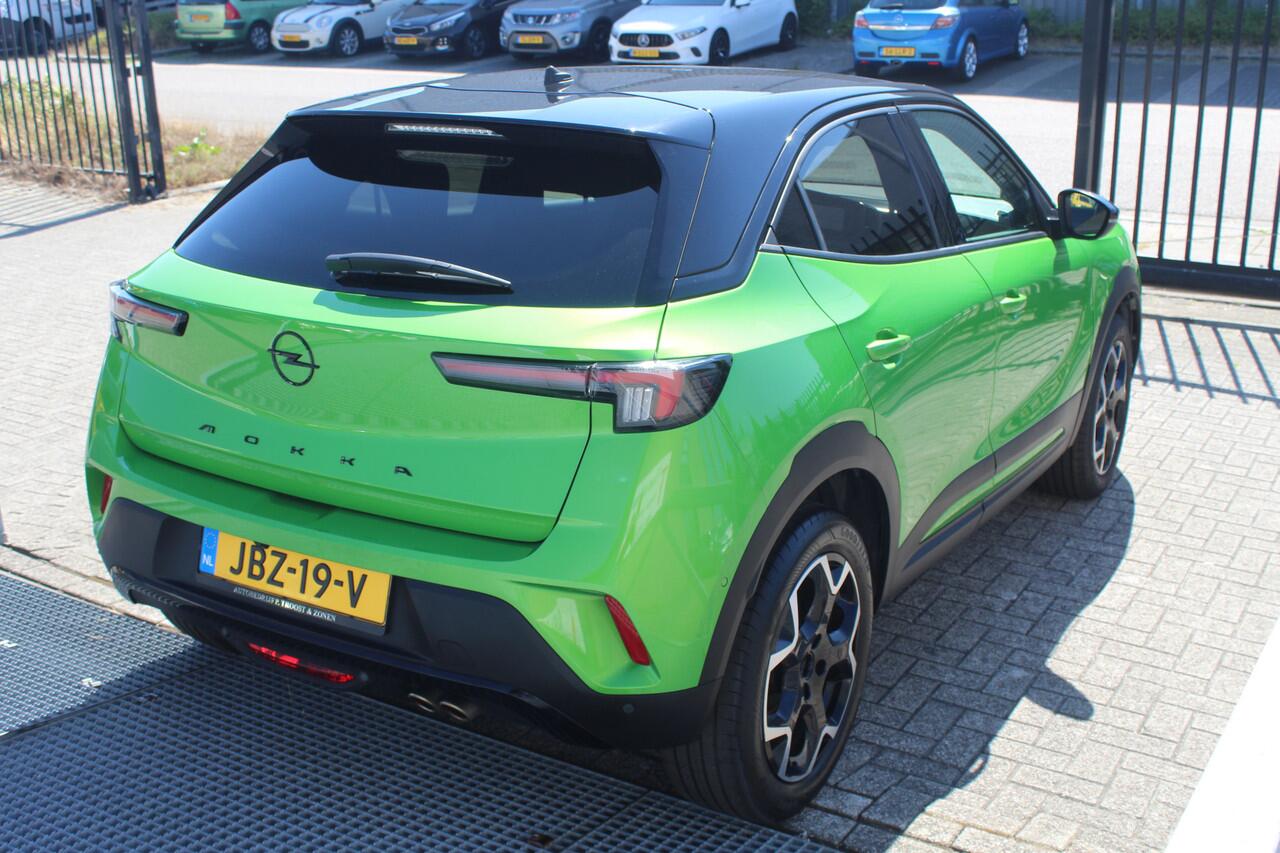 Opel MOKKA 1.2 Turbo Ultimate Automaat Navigatie/Virtual cockpit/Adaptive cruise control/Achteruitrijcamera/Parkeersensoren rondom/Apple carplay/Dodehoek detectie/Stoelverwarming/Stuurverwarming/Climate control/DAB/Lane assist/18'' Lichtmetalen velgen.