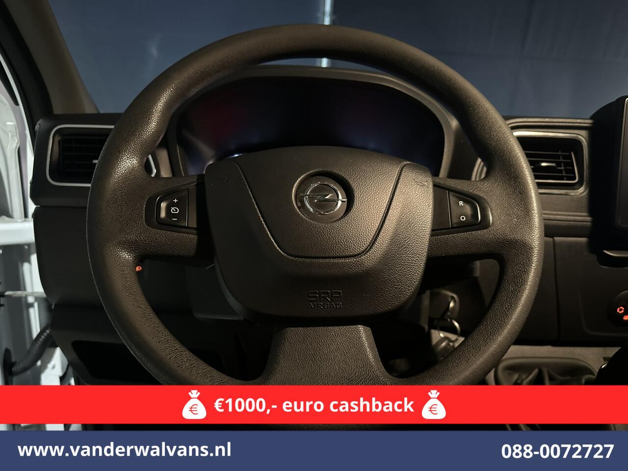 Opel MOVANO 2.3 Turbo 150pk L2H2 Euro6 Airco | Leder | 2500kg Trekhaak | Navigatie | Camera cruisecontrol, parkeersensoren, LED, bijrijdersbank