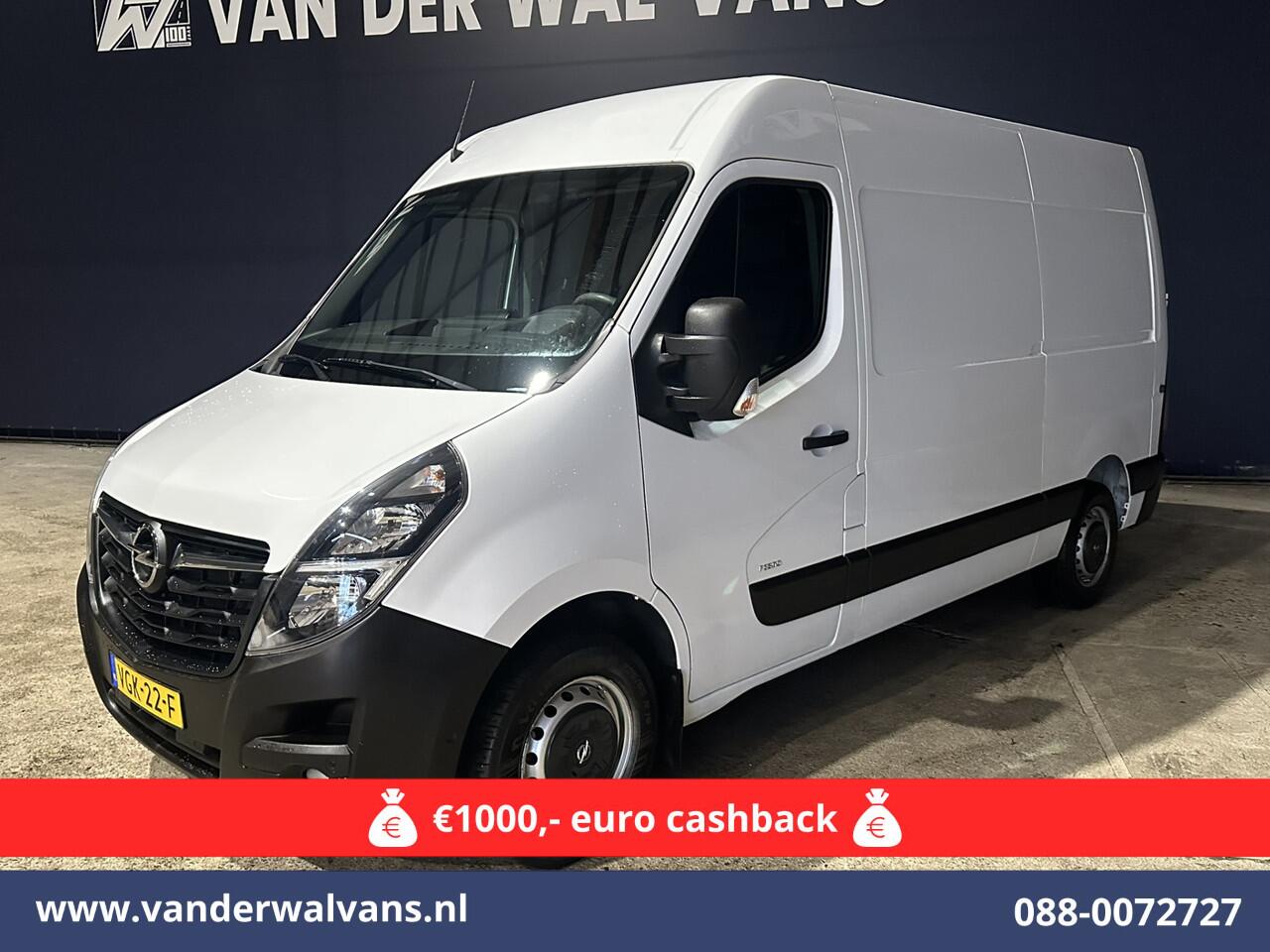 Opel MOVANO 2.3 Turbo 150pk L2H2 Euro6 Airco | Leder | 2500kg Trekhaak | Navigatie | Camera cruisecontrol, parkeersensoren, LED, bijrijdersbank