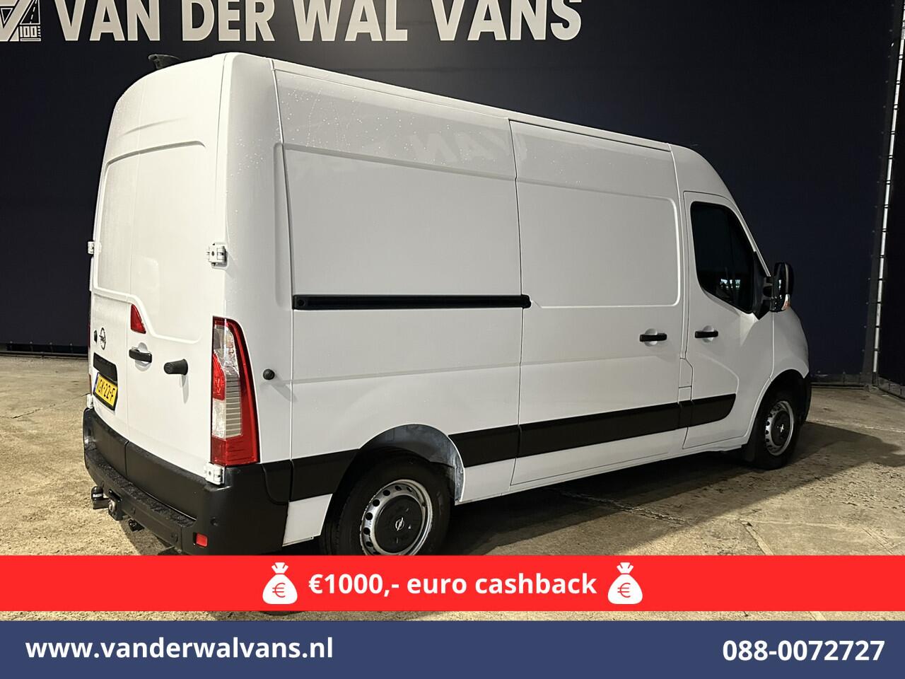 Opel MOVANO 2.3 Turbo 150pk L2H2 Euro6 Airco | Leder | 2500kg Trekhaak | Navigatie | Camera cruisecontrol, parkeersensoren, LED, bijrijdersbank