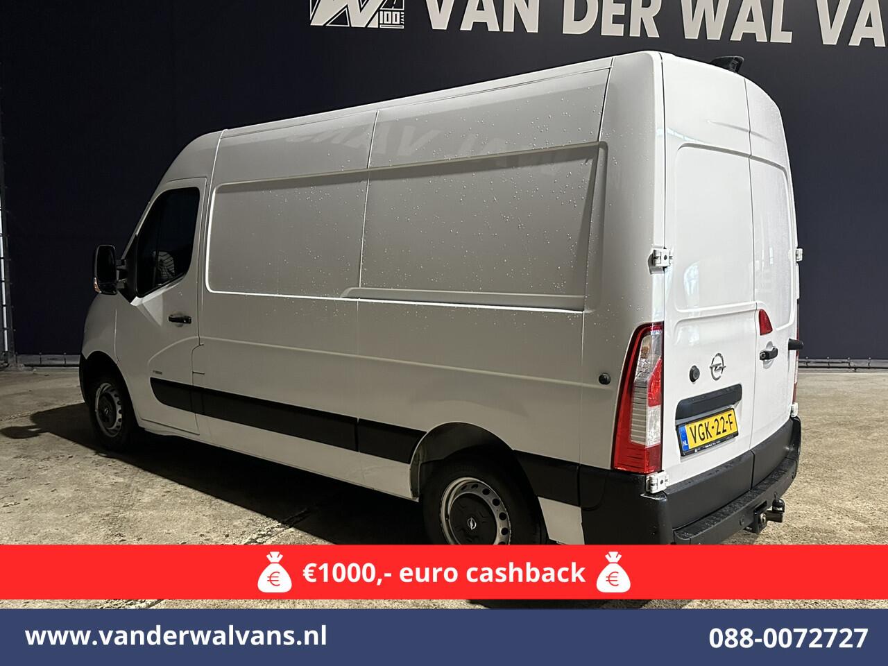 Opel MOVANO 2.3 Turbo 150pk L2H2 Euro6 Airco | Leder | 2500kg Trekhaak | Navigatie | Camera cruisecontrol, parkeersensoren, LED, bijrijdersbank