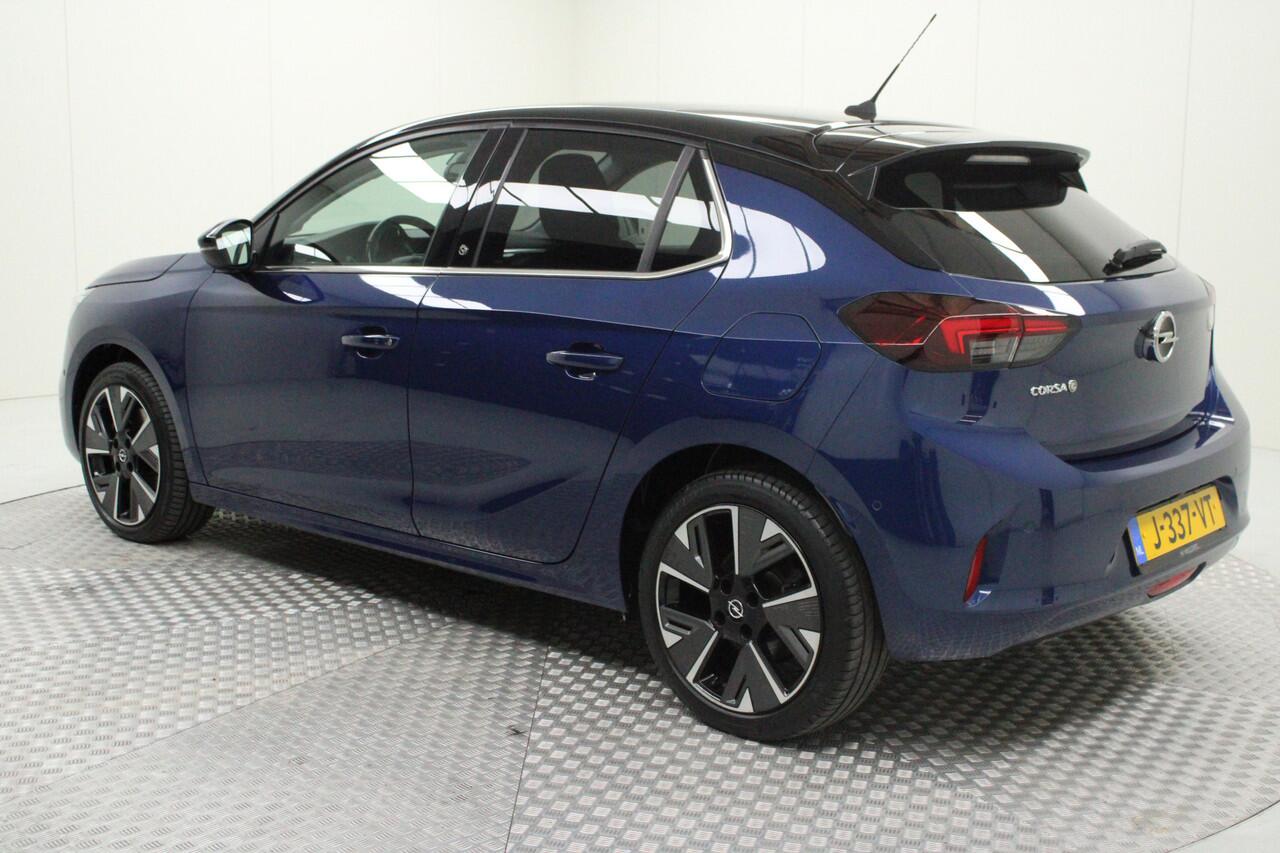 Opel e-Corsa Elegance 50 kWh | full options | climate | leder | panoramadak | navi | adaptive cruise | matrix | pdc v/a+camera | carplay | spiegels elect. inklapbaar