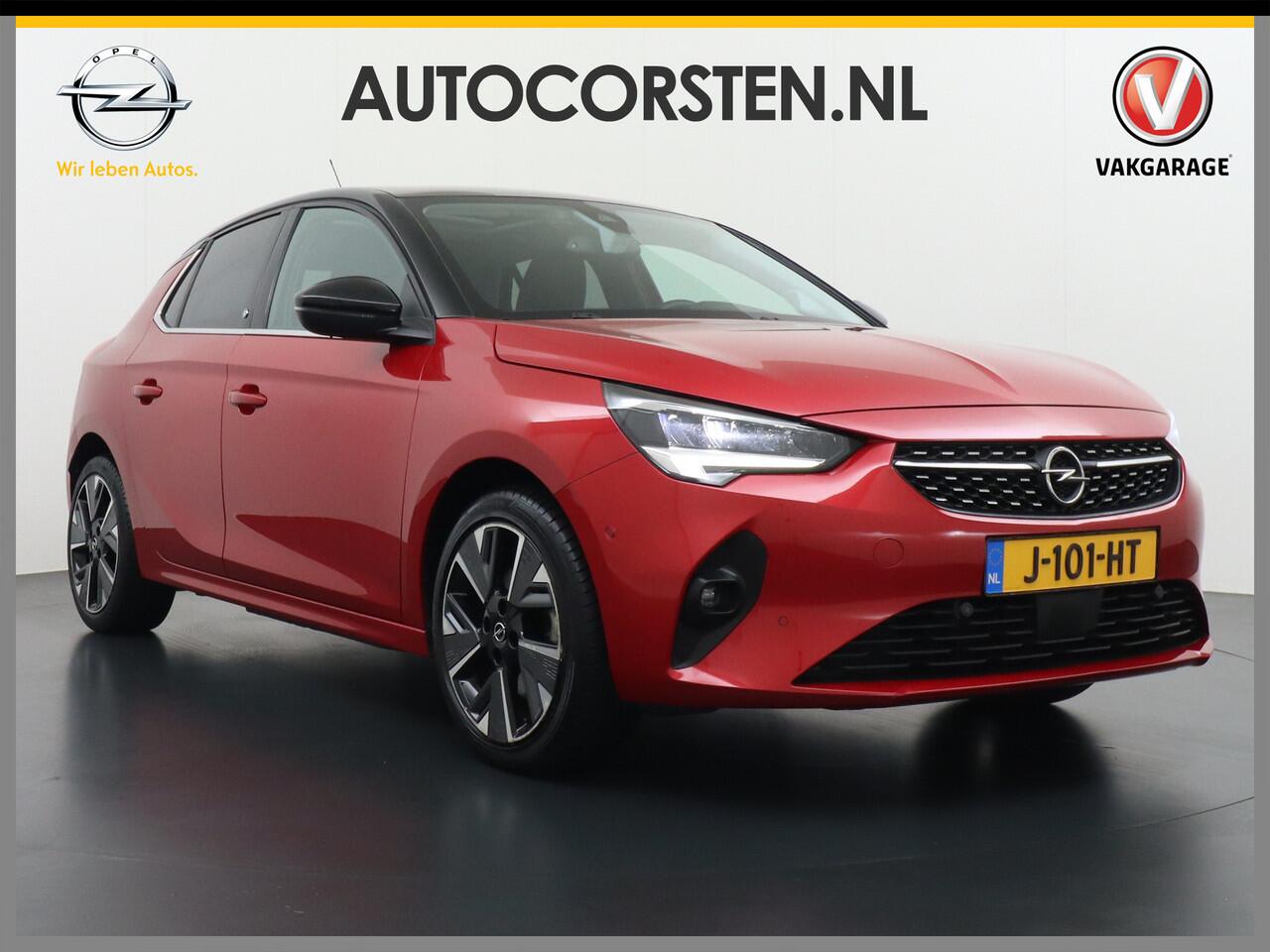 Opel e-Corsa 50kWh Elegance Leder Panoramadak 360°Camera Zwart Dak Navi Ecc Apple Carplay Android Auto Cruise Control SOH 90% Stoel+Stuurverwarming DAB+ Pdc Lmv Led Origineel Nederlandse Auto