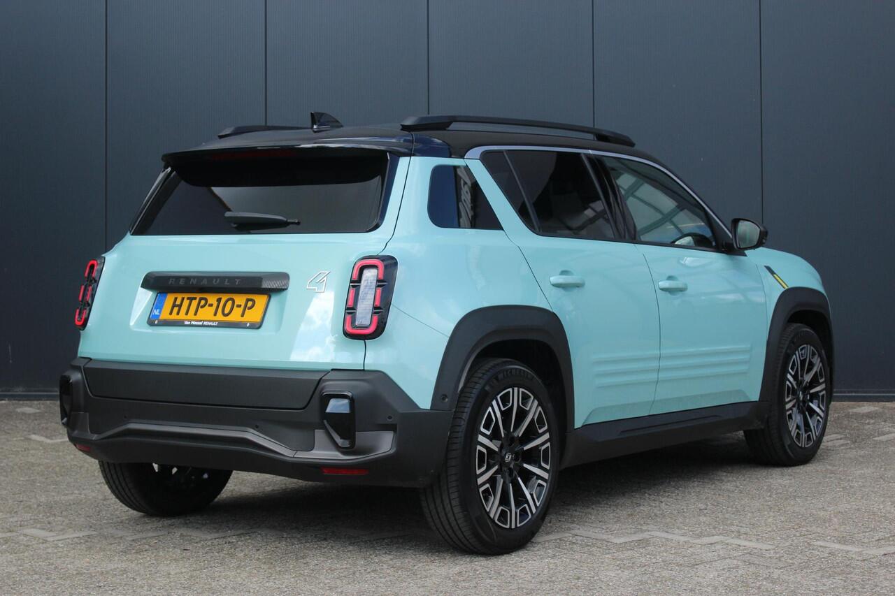 Renault 4 comfort range iconic 150Pk 52 kWh | Navigatie Via Google | Apple & Android Carplay | Parkeersensoren Voor & Achter | Achteruitrijcamera | Adaptieve Cruise Control | Privacy Glass | Keyless entry | Elektrische Achterklep |