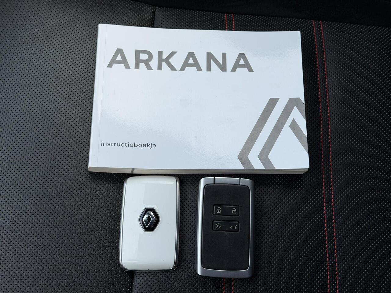 Renault Arkana 1.6 E-Tech Hybrid 145 R.S. Line / Trekhaak (760KG) / Dealer Onderhouden / Adaptive Cruise Control / Camera / Lederen Bekleding / Stoel-/Stuurwiel Verwarming / Spoiler / Zwart Dak / DAB /