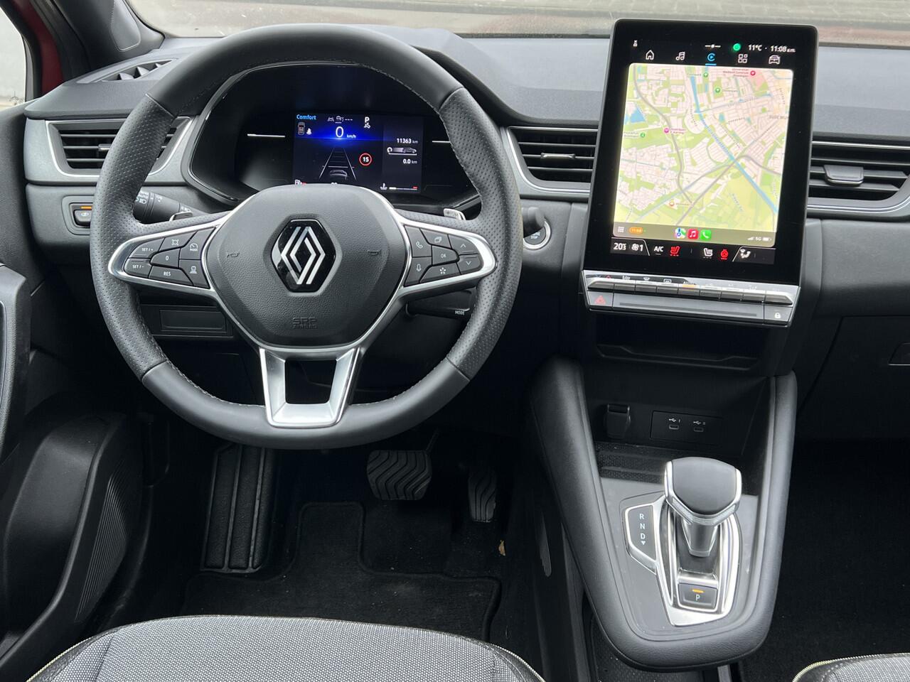 Renault CAPTUR 1.3 TCE AUTOMAAT 160 TECHNO Navigatie* Carplay Camera 18 Inch Velgen Keyless Led Koplampen ACC Stoel + Stuur verwarming Dab Getint Glas Mild Hybride MHEV