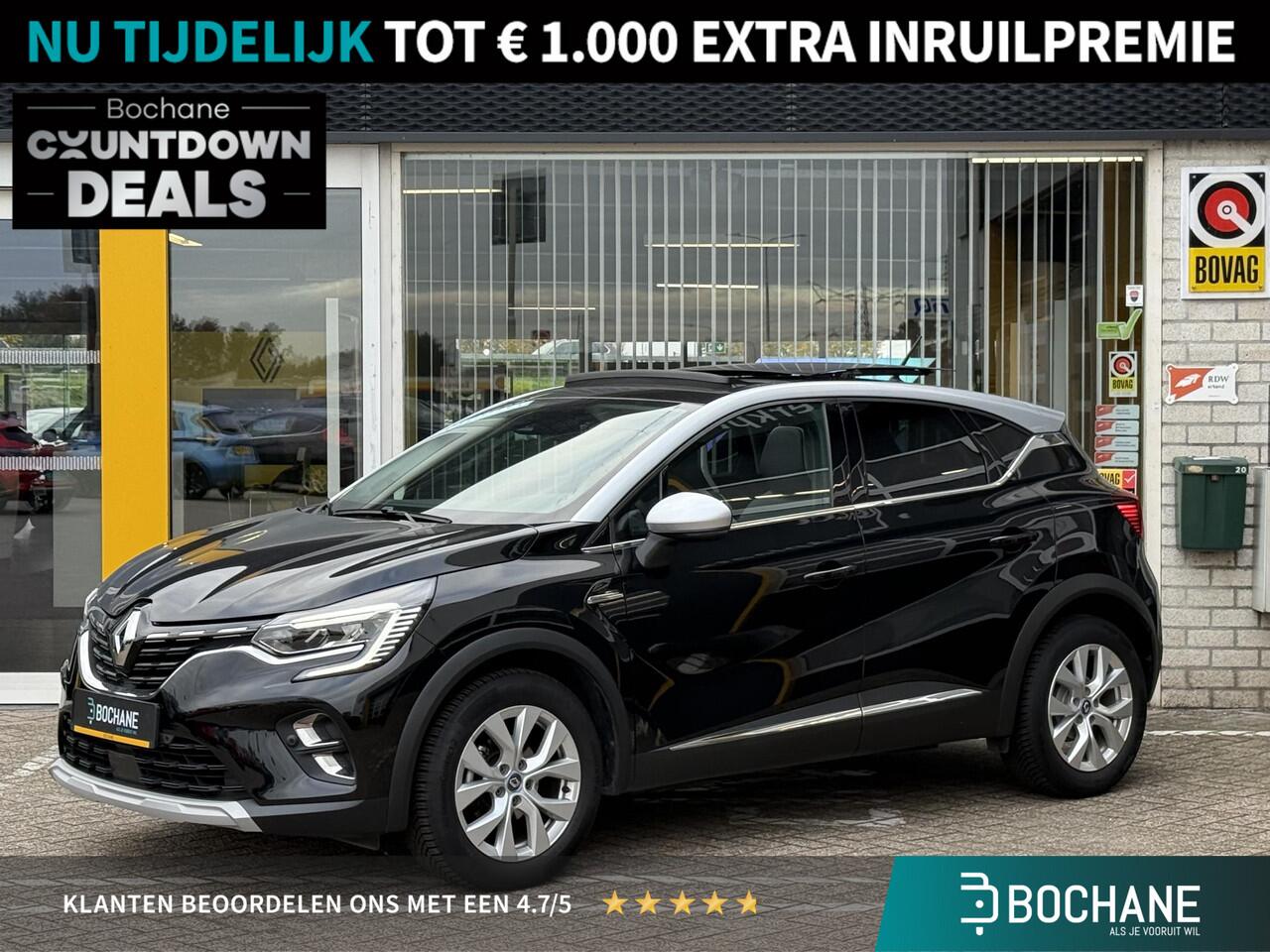 Renault CAPTUR TCe 140 EDC Intens | Trekhaak | Glazen schuif-kantel dak | Stoel & stuur verwarming | Navi groot | DAB | Achteruitrijcamera | Climate Control | Key-less |