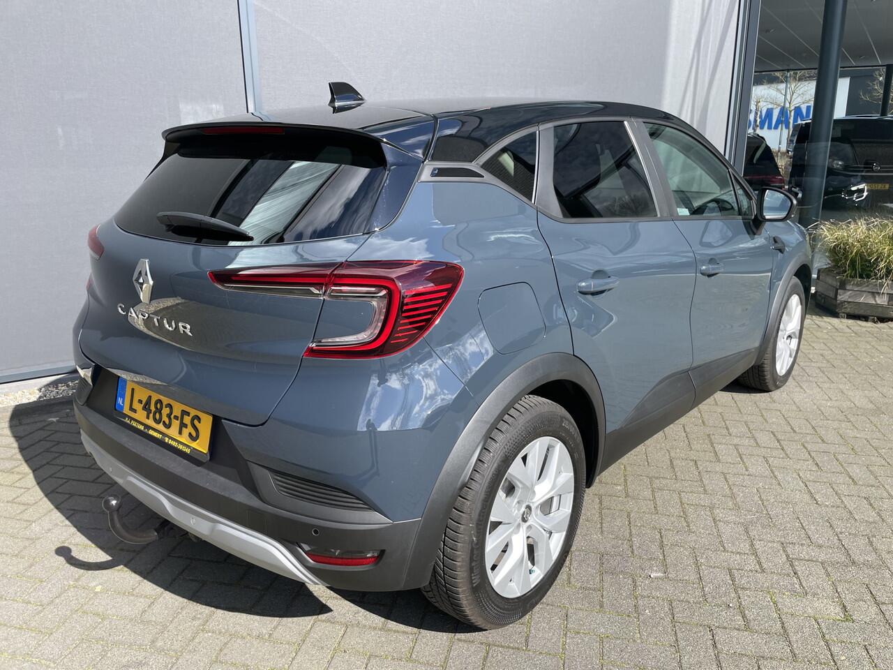 Renault CAPTUR 1.0 TCe 100 Bi-Fuel Business Zen G3 uitgerust met comfort en parking pakket met o.a. Climate control - Cruise control - Parkeersens. V+A - Navi full map - A-uitrijcamera - LED verlicht. - Trekhaak - Regensensor - rijstrook sensor - hill hold