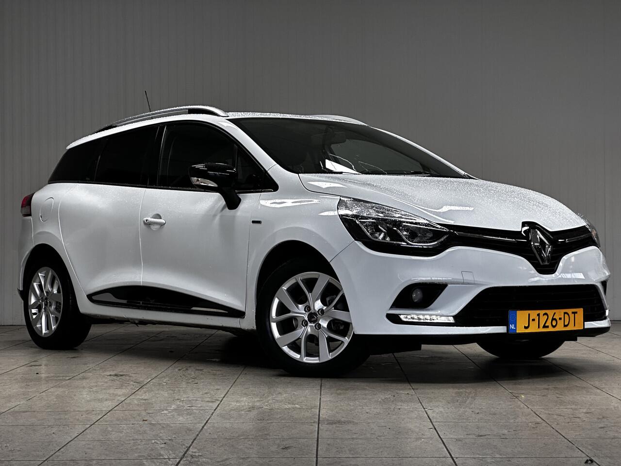 Renault CLIO Estate 0.9 TCe Limited/ 16'' LMV/ Apple + Android/ DAB+/ Keyless/ Navi/ Airco/ Cruise/ Elek. pakket/ Isofix/ Bluetooth/ Armsteun/ Multi. LEDER. Stuur/ Mistl./ PDC/ Chroom/ Extra getint glas.