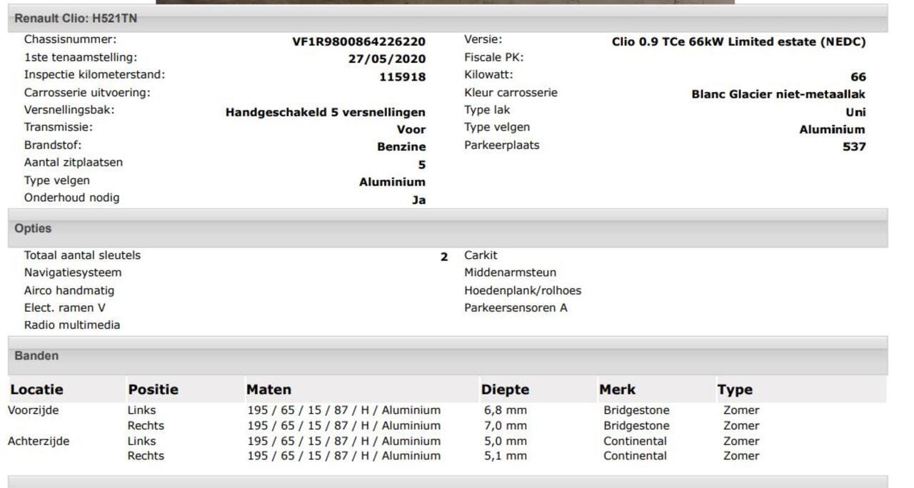 Renault CLIO Estate 0.9 TCe Limited 90PK / Pdc. / Airco / Navigatie / Radio multimedia / Apk 02-2026