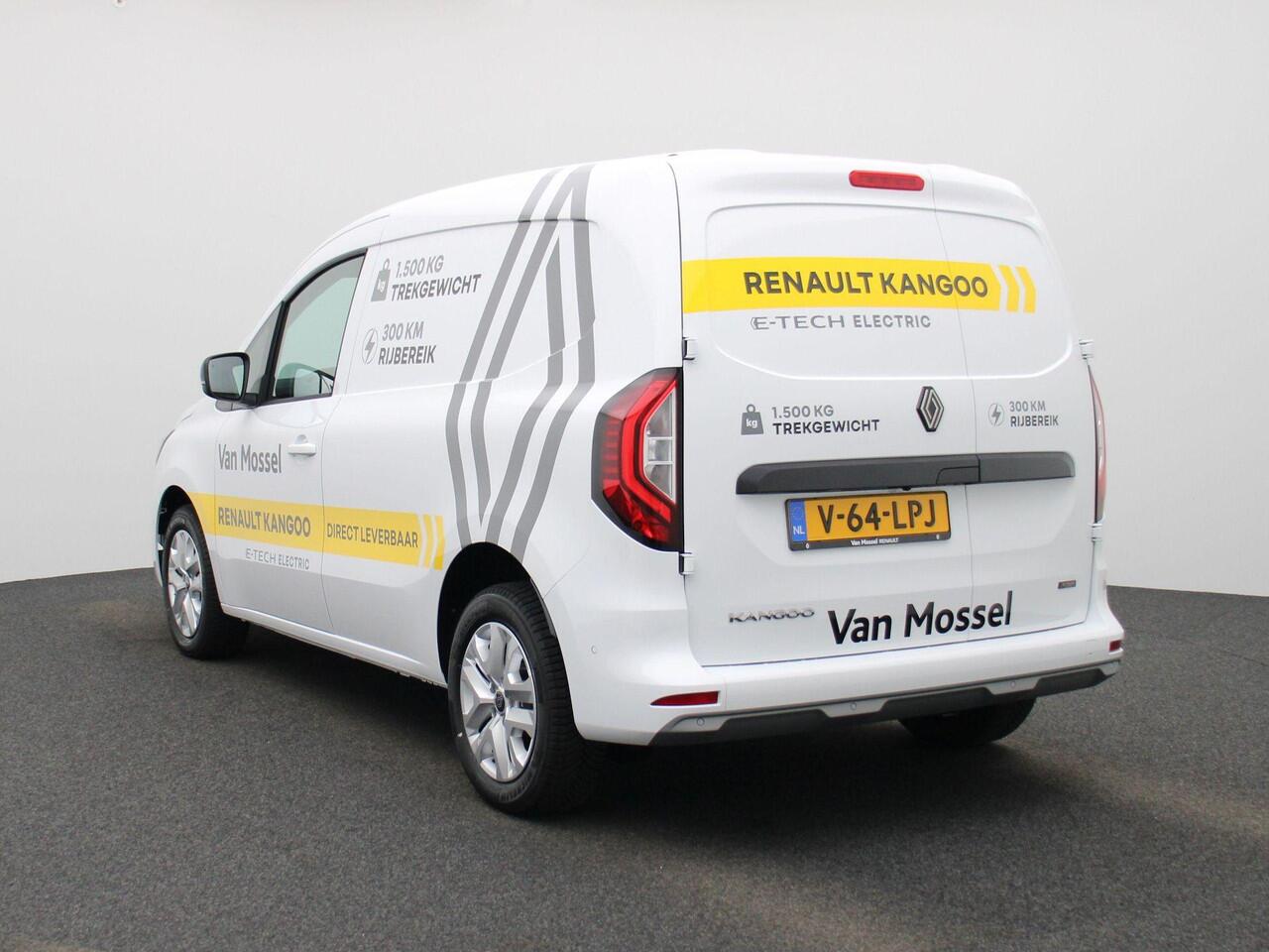 Renault KANGOO E-Tech Extra L1 44 kWh | Adaptieve Cruise Control | Stoel- & Stuurwielverwarming | Voorruit Verwarmd | Camera | PDC Rondom | Full-Map Navigatie | Blind Spot Warning | LED Pure Vision | Keyless |