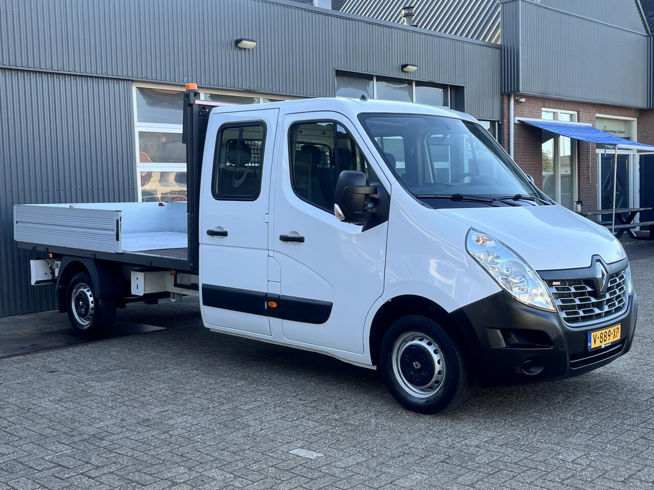 Renault MASTER T35 2.3 dCi L3 DC Airco Cruise controle Trekhaak 2500kg trekgewicht Pick-up Openlaadbak Telefoonvoorbereiding 6-Persoons pick-up p-up Euro 6 Bpm vrij!