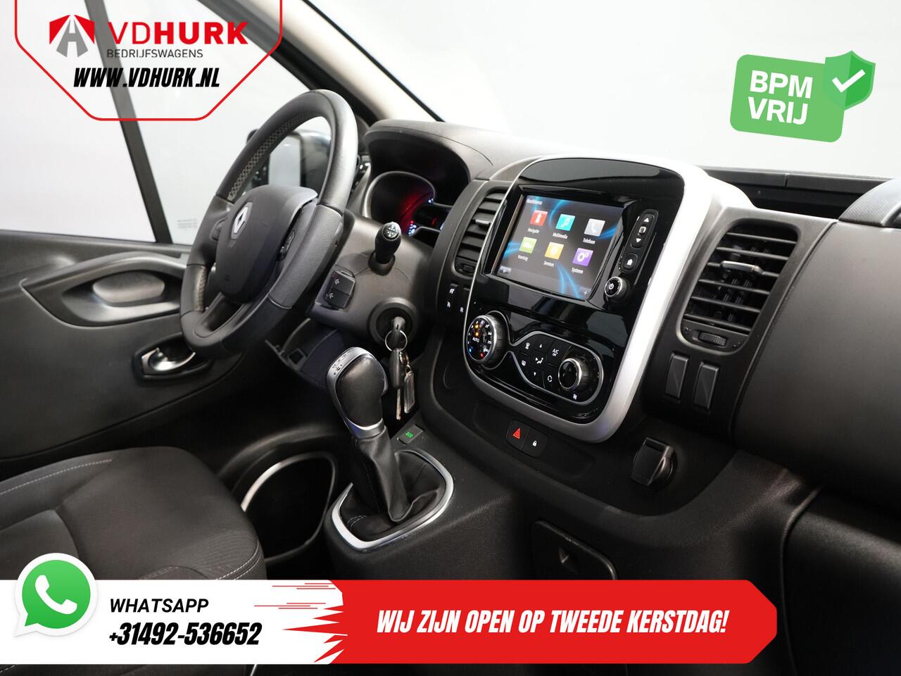 Renault TRAFIC 2.0 dCi 145 pk Aut. L2 DC Dubbel Cabine BPM VRIJ! 2xSchuifdeur/ LED/ Stoelverw./ Climate/ Cruise/ Imperiaal/ Sidebars/ Trekhaak/ Camera/ Navi/ 17" LMV