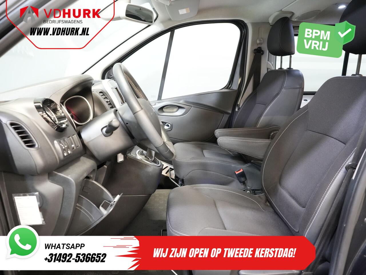 Renault TRAFIC 2.0 dCi 145 pk Aut. L2 DC Dubbel Cabine BPM VRIJ! 2xSchuifdeur/ LED/ Stoelverw./ Climate/ Cruise/ Imperiaal/ Sidebars/ Trekhaak/ Camera/ Navi/ 17" LMV