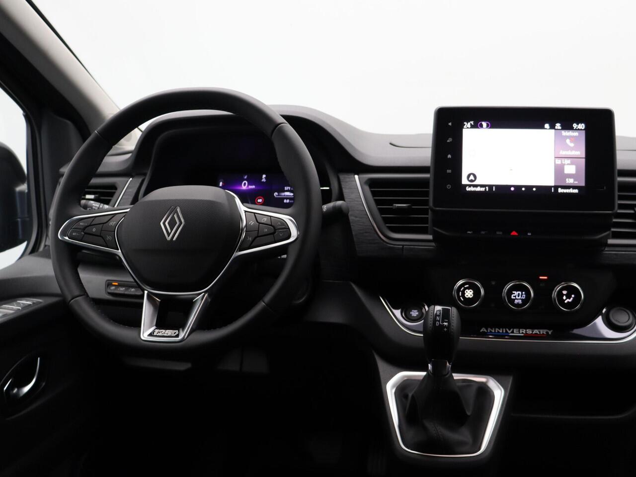 Renault TRAFIC 2.0 dCi EDC 170pk T29 L2H1 Extra DC | Dubbel cabine | Anniversary+ | Lederen bekleding | Frontlip | Spoiler | Design lichtmetalen velgen |