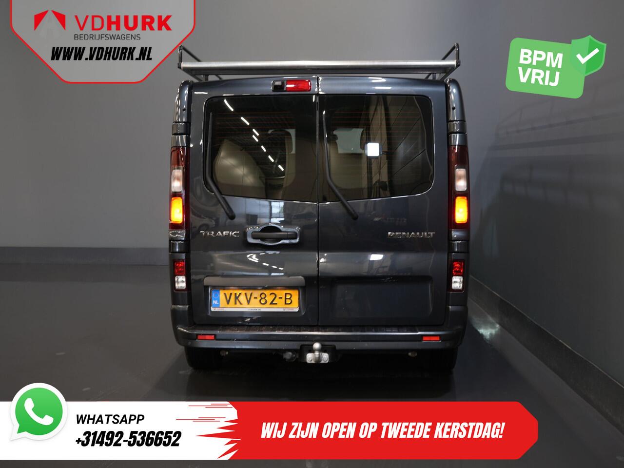Renault TRAFIC 2.0 dCi 145 pk Aut. L2 DC Dubbel Cabine BPM VRIJ! 2xSchuifdeur/ LED/ Stoelverw./ Climate/ Cruise/ Imperiaal/ Sidebars/ Trekhaak/ Camera/ Navi/ 17" LMV
