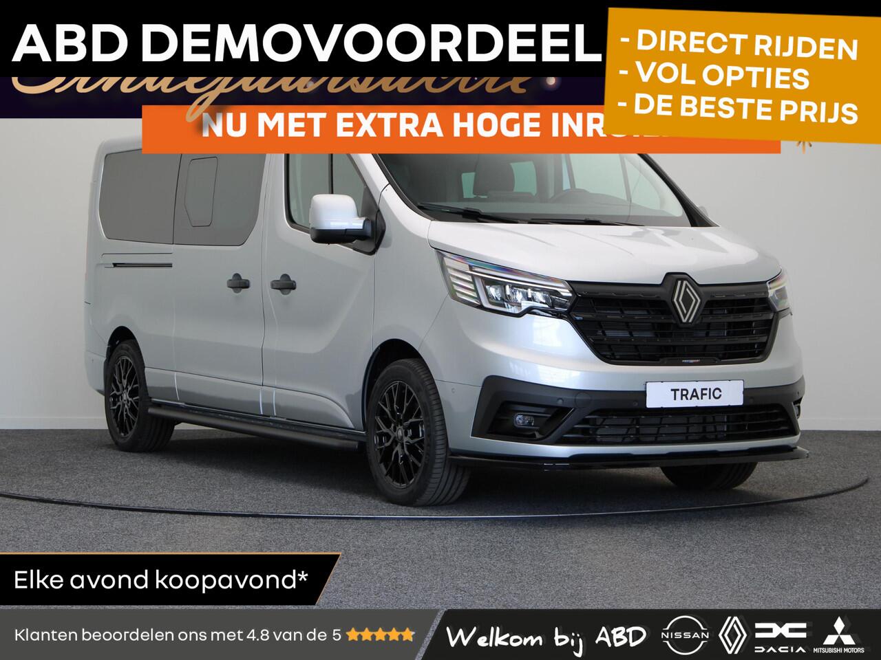 Renault TRAFIC 2.0 dCi EDC 170pk T29 L2H1 Extra DC | Dubbel cabine | Anniversary+ | Lederen bekleding | Frontlip | Spoiler | Design lichtmetalen velgen |
