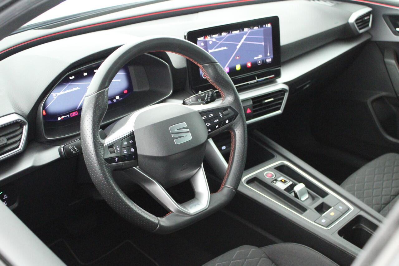 Seat LEON Sportstourer 1.5 eTSI 150pk DSG FR Launch Edition Trekhaak Camera Keyless Adaptive Chassis Stoelverwarming Virtual Cockpit Navigatie