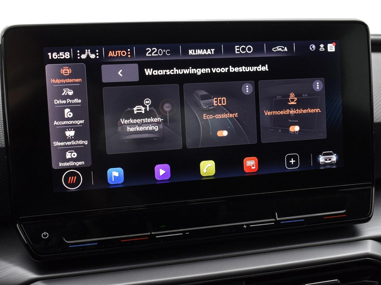 Seat LEON Sportstourer 1.4 TSI 204pk DSG eHybrid PHEV FR Business Intense · Camera · Inklap. Trekhaak · Keyless · Stuur- & Stoelverwarming · Elek. Bestuurddersstoel + Geheugen · ACC · Apple/Android Car Play ·