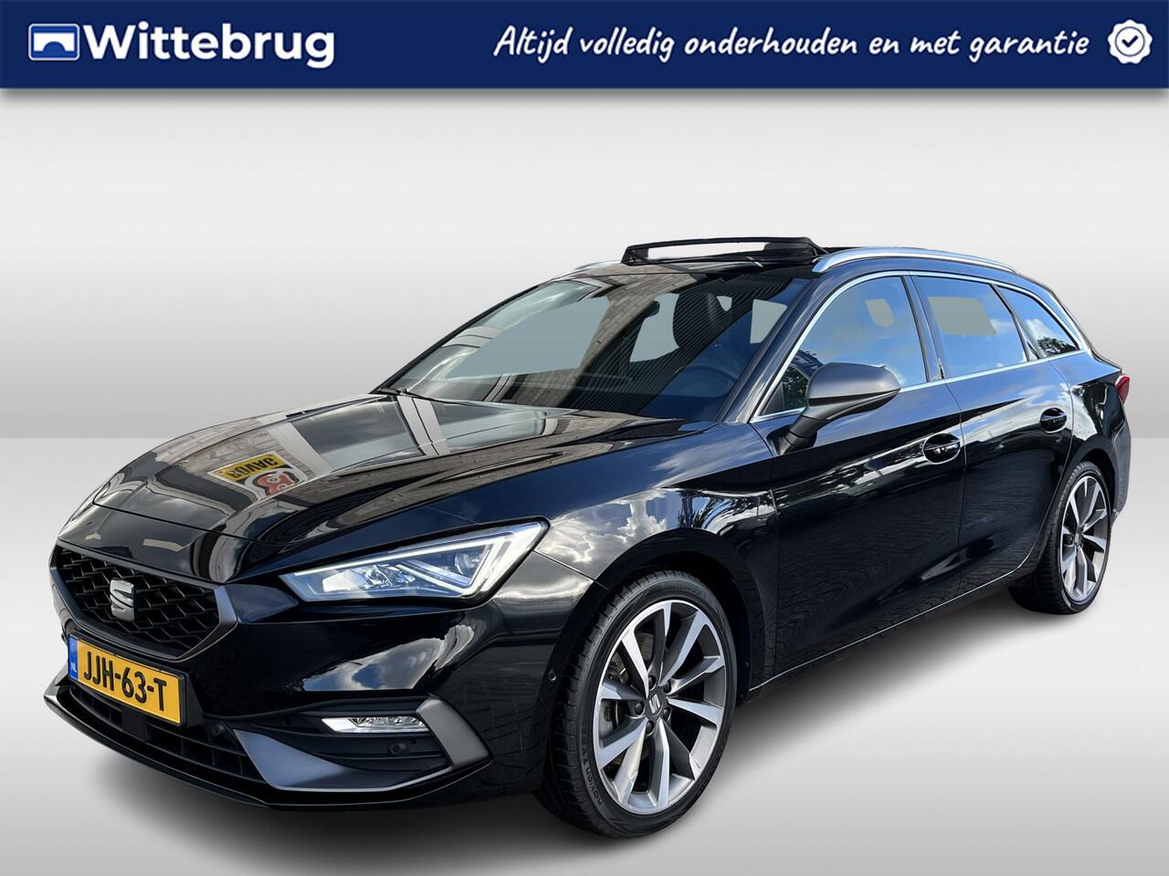 Seat LEON Sportstourer 1.5 eTSI FR Business Intense / AUTOMAAT/ PANO/ BEATS/ STANDKACHEL/ ELEK. TREKHAAK/ CAMERA/ PARK. SENSOREN/ MEMORY SEATS/ LED/ STOEL-STUURVERWARM./ ADAPT. CRUISE/ FULL LINK/ NAVI/ CLIMA/ DAB