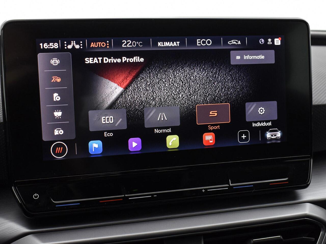 Seat LEON Sportstourer 1.4 TSI 204pk DSG eHybrid PHEV FR Business Intense · Camera · Inklap. Trekhaak · Keyless · Stuur- & Stoelverwarming · Elek. Bestuurddersstoel + Geheugen · ACC · Apple/Android Car Play ·