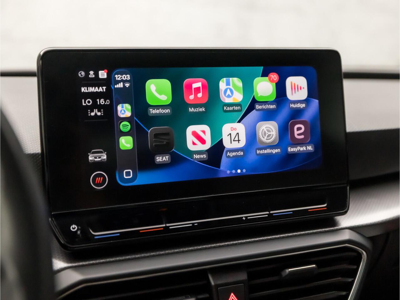 Seat LEON 1.0 TSI Sport (VIRTUAL COCKPIT, APPLE CARPLAY, GROOT NAVI, STUUR/STOELVERWARMING, ADAPTIVE CRUISE, KEYLESS, SPORTSTOELEN, CAMERA, LANE ASSIST, DAB+, NIEUWSTAAT)