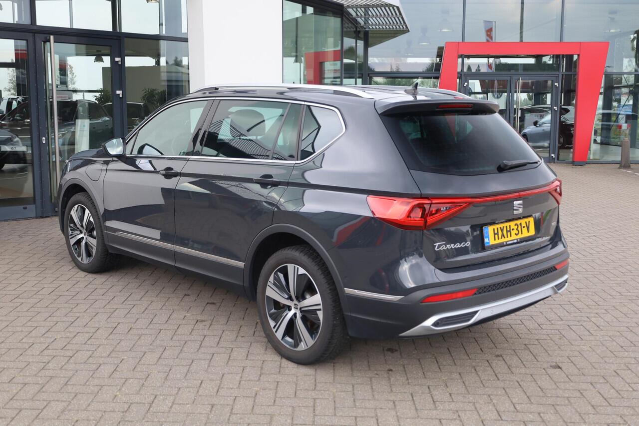 Seat Tarraco 1.4 TSI e-Hybrid PHEV Xperience Business Intense achteruitrijcamera elektrische achterklep zwarte dakhemel leder / alcantara digital cockpit navigatie privacy glas draadloos carplay ACC dealer onderhouden