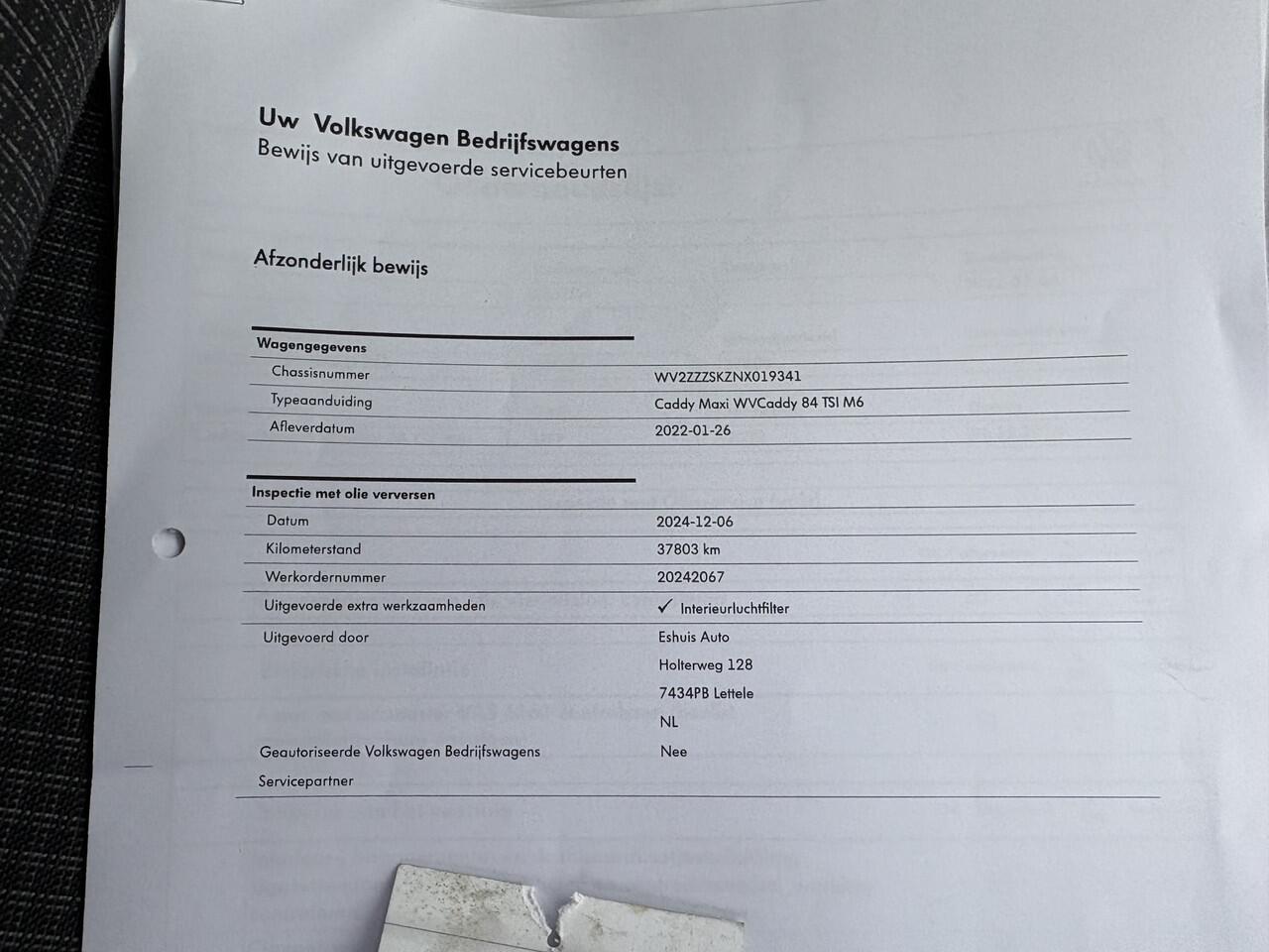 Volkswagen CADDY MAXI 1.5 TSI 7p 84kw Life ( Apple Carplay, Android Auto, PDC voor en achter+Camera, Trekhaak) RIJKLAARPRIJS!