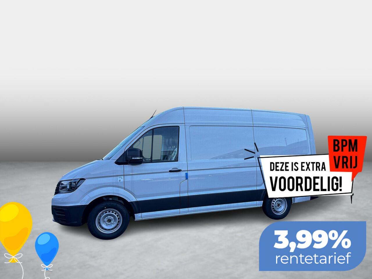Volkswagen CRAFTER Bedrijfswagens Trendline L3H3 35 (140 pk) 103 kW pk 6 versn. Hand | BPM vrij | Vierseizoensbanden | Trekhaak met vaste kogel (inclusief aanhangwagenstabilisator) | Middelhoog dak (h3) | Achteruitrijcamera (rear view) |
