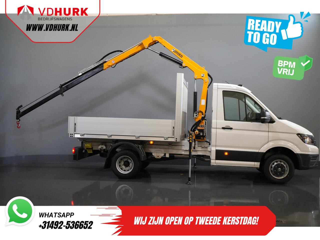 Volkswagen CRAFTER 50 165 pk Effer 352S Kraan/ Crane/ Kran/ Autokran/ PTO/ Open laadbak/ Dubbel Lucht
