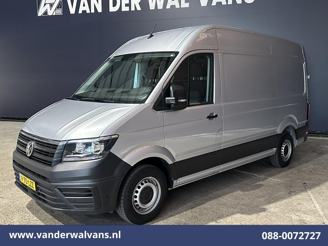 Volkswagen CRAFTER 2.0 TDI 141pk L3H3 L2H2 Euro6 Airco | Camera | Navigatie | Android Auto | Stoelverwarming Parkeersensoren, Bijrijdersbank, 3000kg trekvermogen, zilver