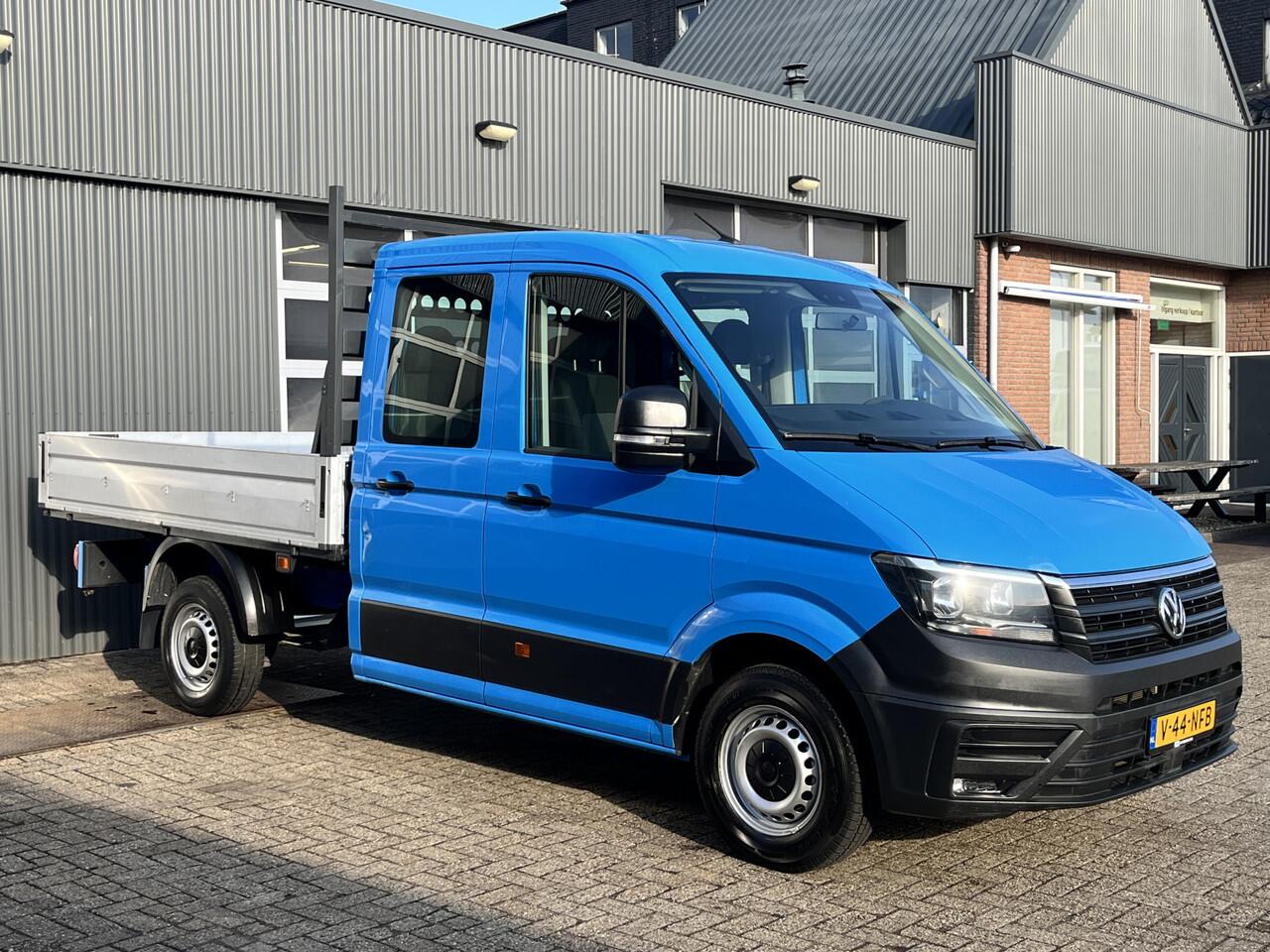 Volkswagen CRAFTER 35 2.0 TDI L3 DC Airco Cruise controle Euro 6 Pick-up Telefoonverbinding Voorruit verwarming 6-persoons Open laadbak Pick-up p-up Bakwagen 1e eigenaar