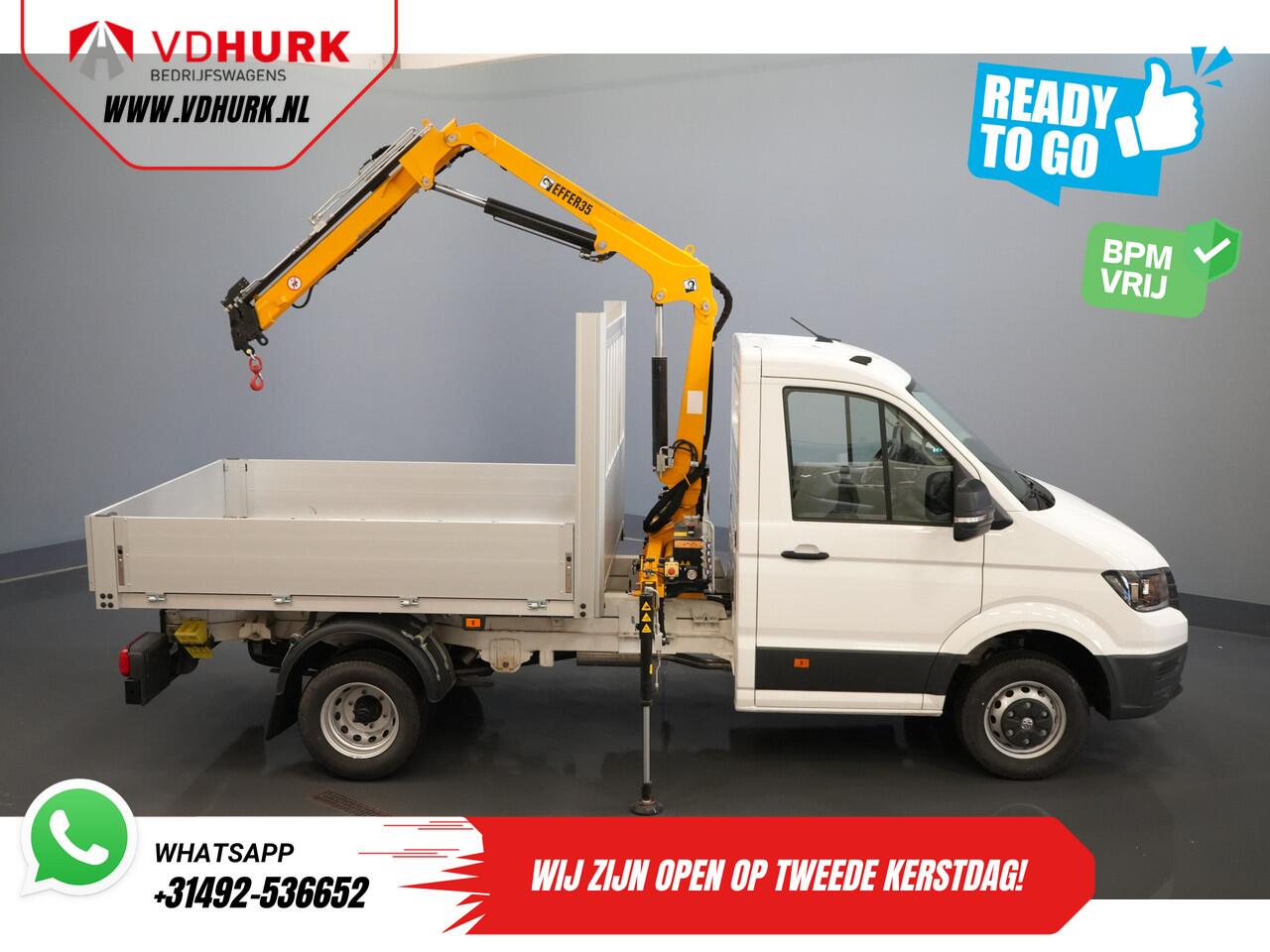 Volkswagen CRAFTER 50 165 pk Effer 352S Kraan/ Crane/ Kran/ Autokran/ PTO/ Open laadbak/ Dubbel Lucht
