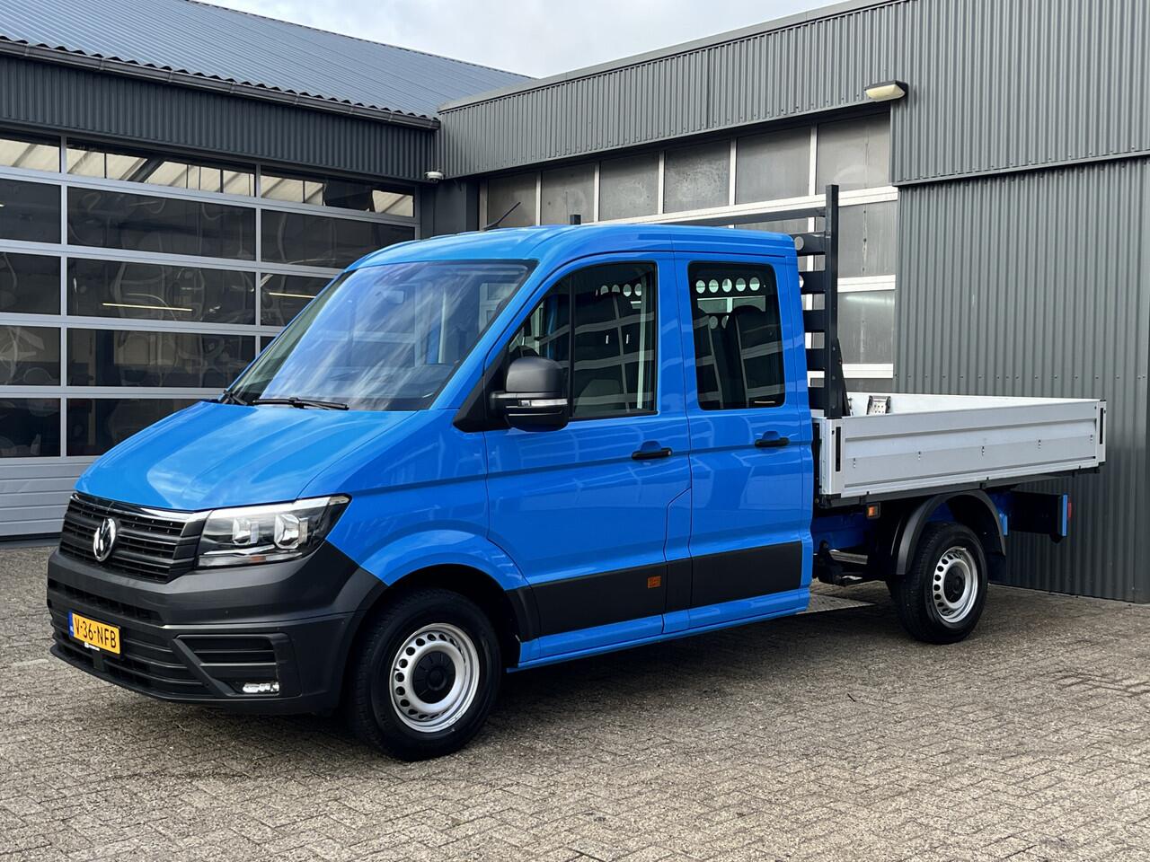 Volkswagen CRAFTER 35 2.0 TDI L3 DC Airco Cruise controle Euro 6 Pick-up Telefoonverbinding Voorruit verwarming 6-persoons Open laadbak Pick-up p-up Bakwagen 1e eigenaar