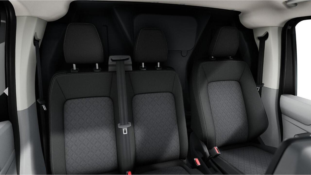 Volkswagen E-Transporter L2 Elektromotor 160 kW (218 pk) 3500 m Achterdeuren zonder ruit | 3 neerklapbare dakdragers | Assistentiepakket plus | Alarm af fabriek | All-season banden | Trekhaak vast | Bijrijdersbank