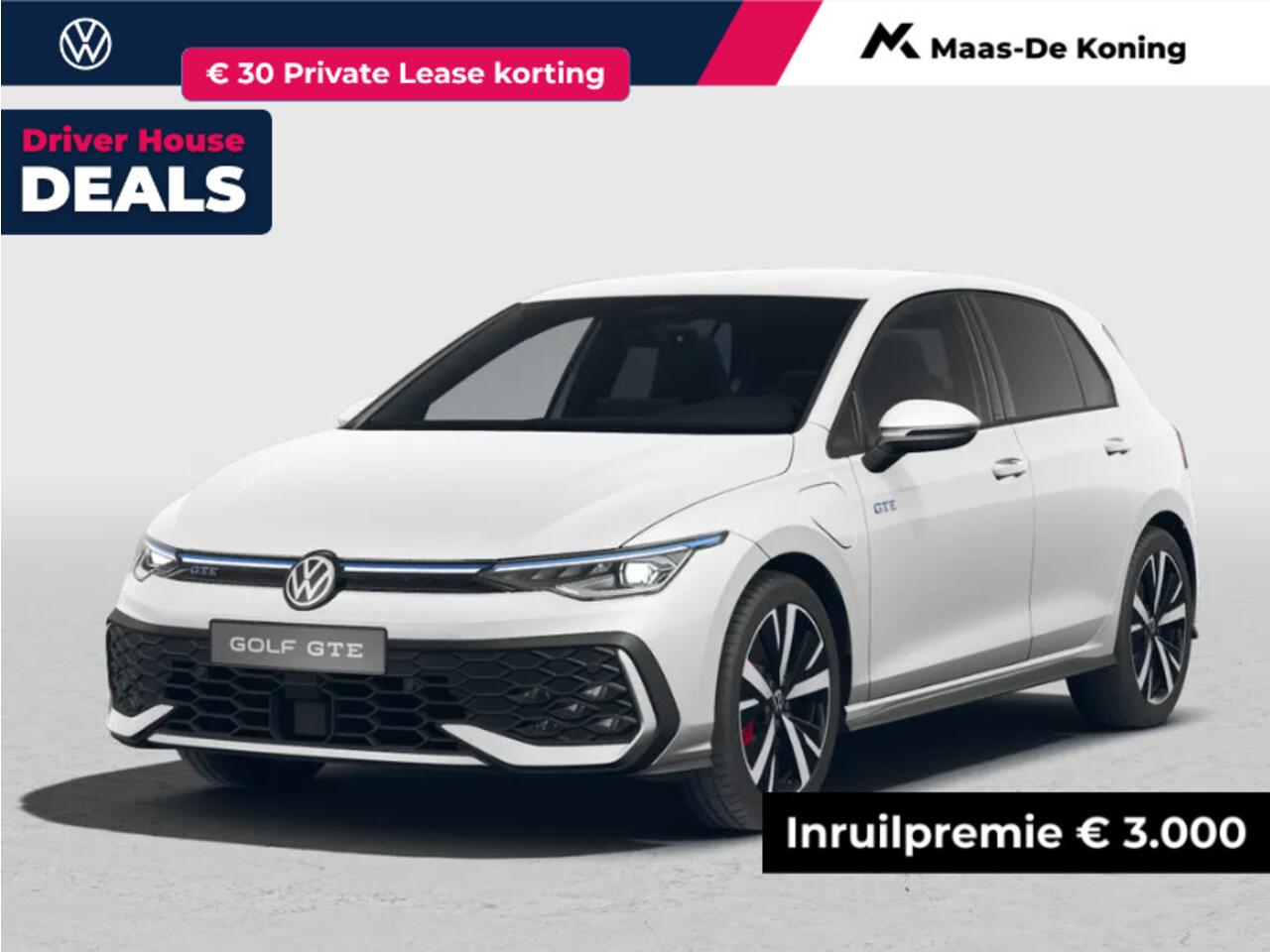Volkswagen GOLF GTE 1.5 eHybrid 272 pk 6 versn. DSG · Assistance Pakket Plus · Multimedia Pakket Plus · Panoramaschuif-kanteldak · Trekhaak inklapbaar, met elektrische ontgrendeling