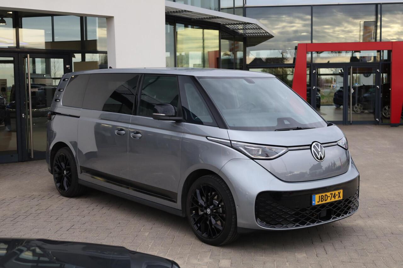 Volkswagen ID. Buzz Pro Bulli 86 kWh LWB 7p. 286PK / 210kW, 7 persoons, warmtepomp, LED Matrix IQ.Light, rondomzichtcamera, Keyless Entry & Go, Apple Carplay & Android Auto, dynamische grootlichtassistent, adaptive cruise control met Stop&Go (ACC), verwarmbare voorruit, park
