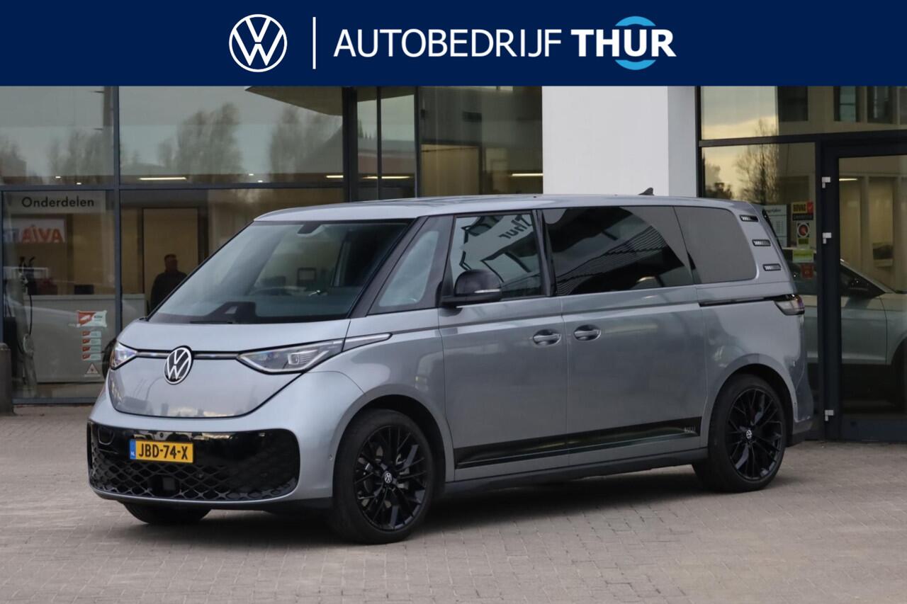 Volkswagen ID. Buzz Pro Bulli 86 kWh LWB 7p. 286PK / 210kW, 7 persoons, warmtepomp, LED Matrix IQ.Light, rondomzichtcamera, Keyless Entry & Go, Apple Carplay & Android Auto, dynamische grootlichtassistent, adaptive cruise control met Stop&Go (ACC), verwarmbare voorruit, park
