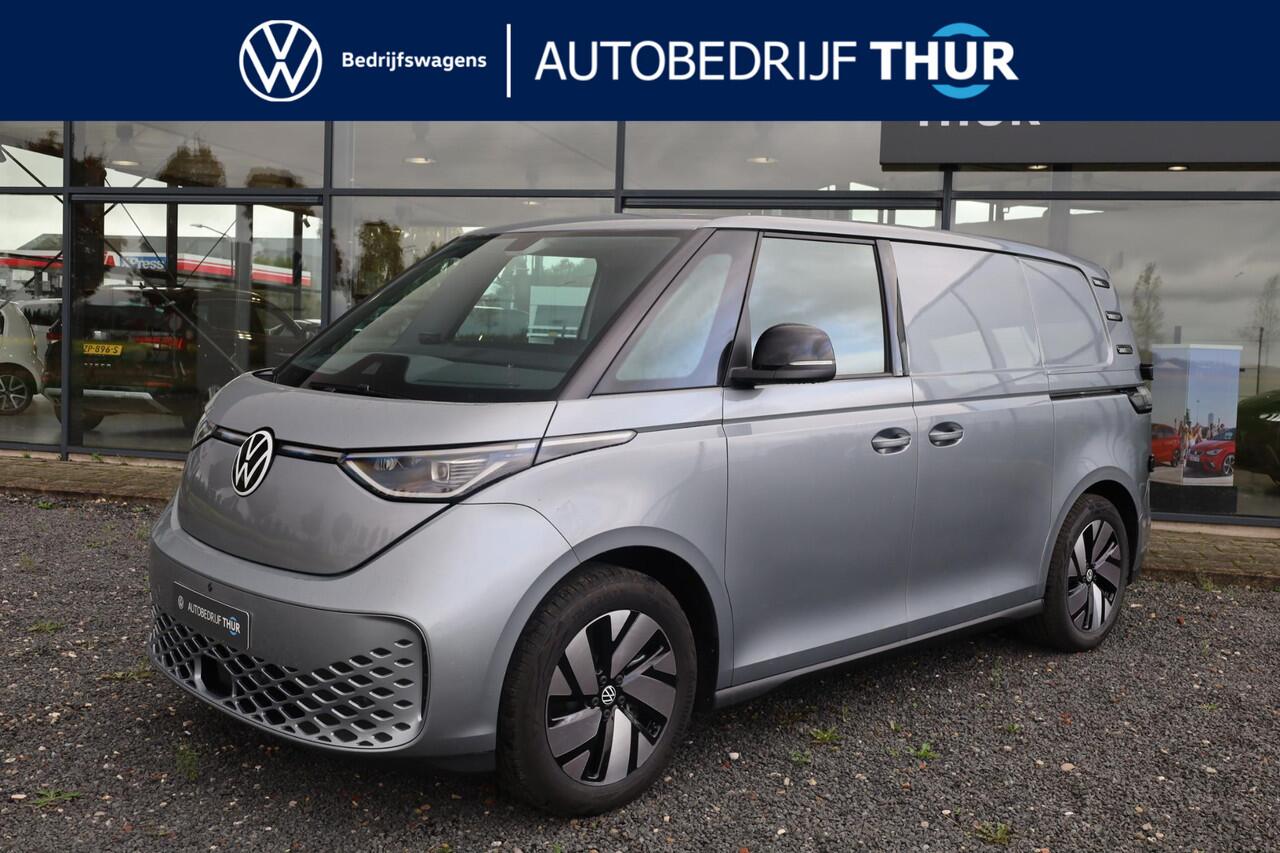Volkswagen ID. Buzz Cargo Anniversary Edition 79 kWh achterdeuren 2 x schuifdeur 360 graden camera climatronic 2 zone 2 x voorstoel met armleuning multimedia pakket plus open en close pakket met keyless entry alarm trekhaak