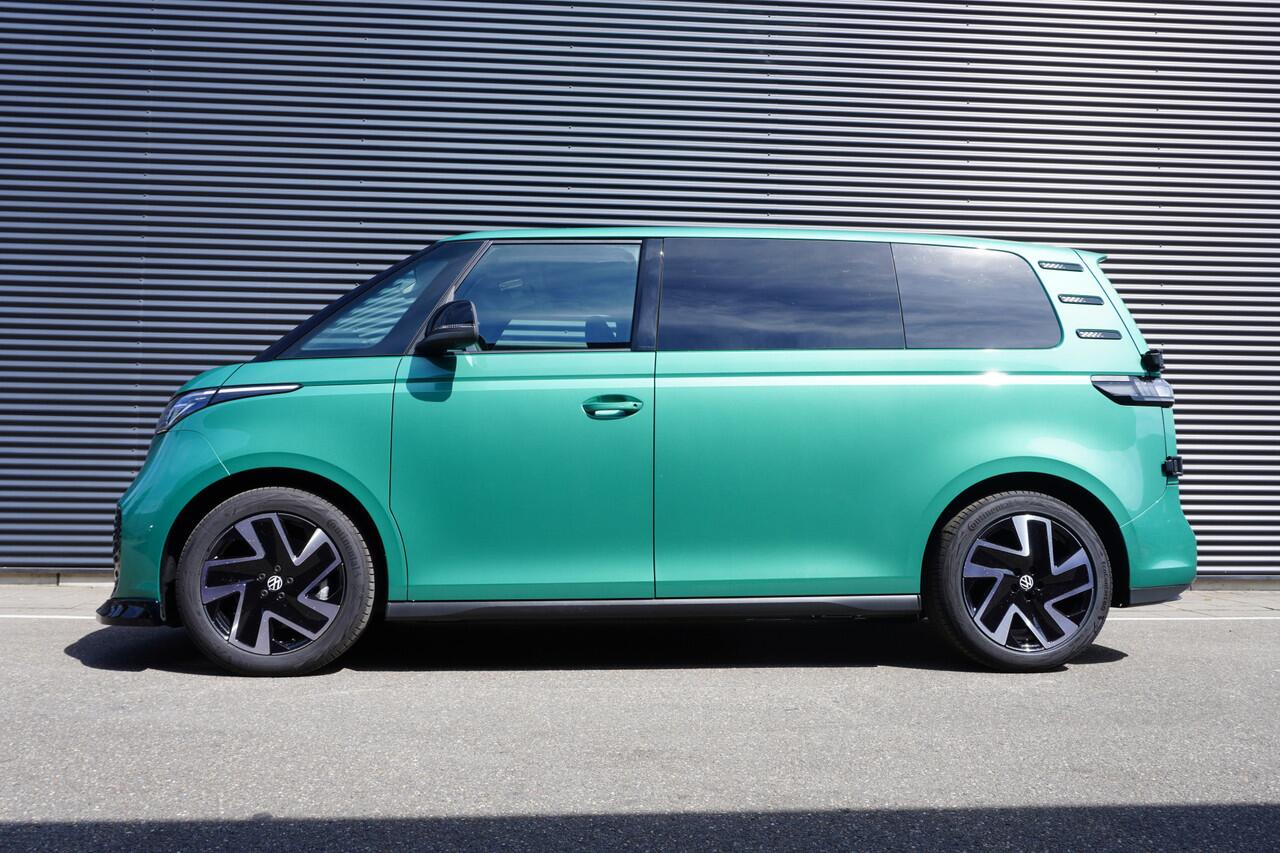 Volkswagen ID. Buzz Cargo ID. Buzz Cargo 340 pk 4-Motion, Anniversary Edition, Glass look panelen, Frontlip, Ondergrille hoogglans zwart, Navigatie, Achterdeuren zonder ruit, Trekhaak