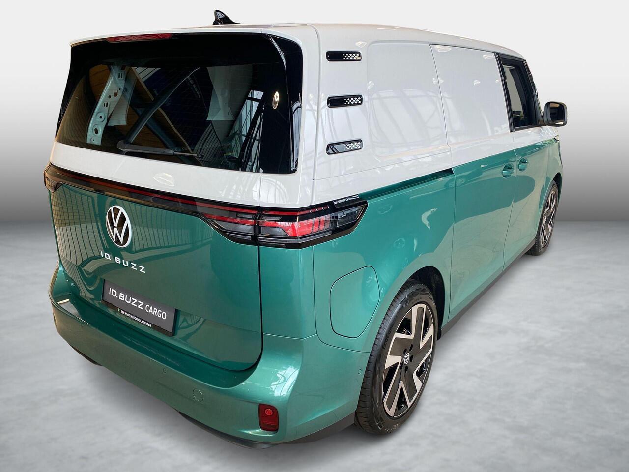 Volkswagen ID. Buzz Cargo Bedrijfswagens Anniversary Edition Elektromotor 4M 250kW (340 pk) | 4 Motion | Elektrische schuifdeur links en rechts | Open en close plus pakket | DAB+ | Achteruitrijcamera | Achterlichten LED |