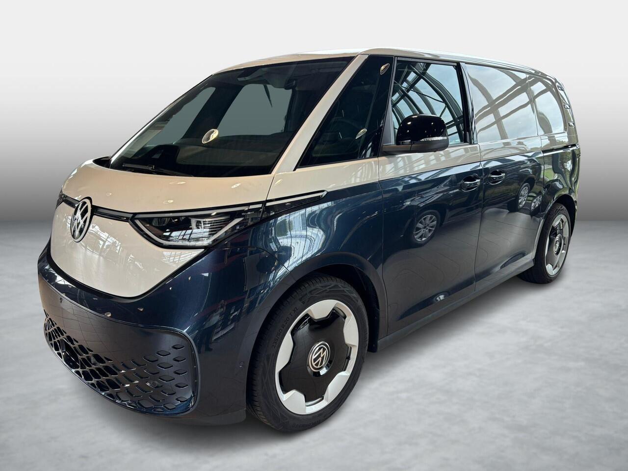 Volkswagen ID. Buzz Cargo Bedrijfswagens Anniversary Edition Elektromotor 210 kW (286 pk) | Anniversary Edition | Achterlichten LED, luxe uitgevoerd incl. dynamische knipperlichten | Hoge scheidingswand met vaste ruit en dimbare binnenspiegel | Bluetooth telefoonvoorbereiding incl