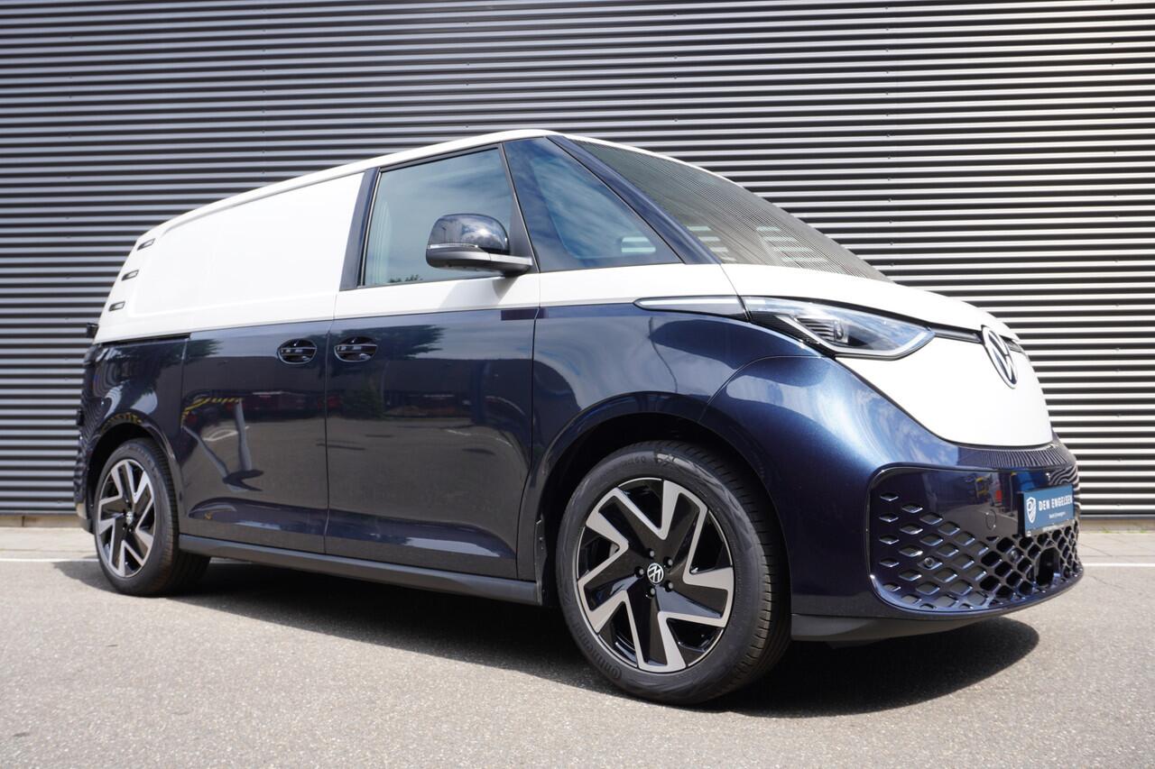 Volkswagen ID. Buzz Cargo ID. Buzz Cargo 340 pk 4-Motion, Anniversary Edition, Achteruitrijcamera, Comfortstoelen met armleuning, Navigatie, Achterdeuren zonder ruit, Trekhaak, Warmtepomp, Schuifdeur rechts en links