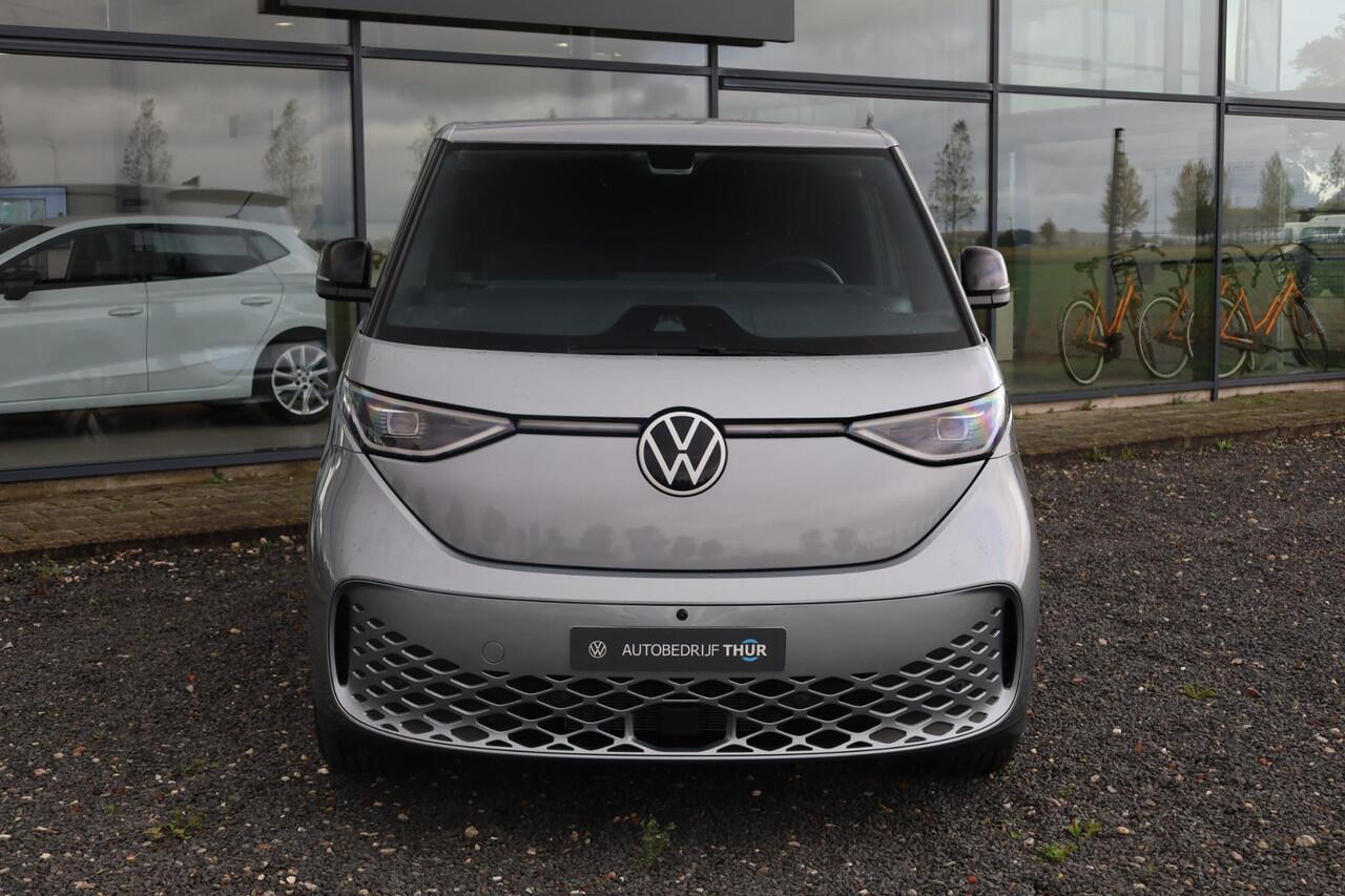 Volkswagen ID. Buzz Cargo Anniversary Edition 79 kWh achterdeuren 2 x schuifdeur 360 graden camera climatronic 2 zone 2 x voorstoel met armleuning multimedia pakket plus open en close pakket met keyless entry alarm trekhaak