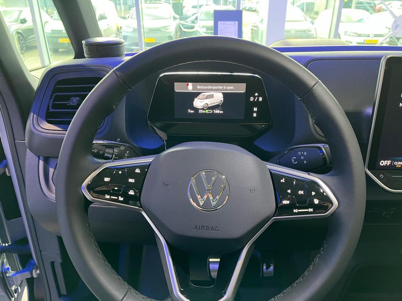 Volkswagen ID. Buzz Cargo Bedrijfswagens Anniversary Edition 4M 340 pk 250 kW elektromotor | 4 Motion | Achteruitrijcamera (Rear View) inclusief 360 graden camera (Area View) | Assistance Pakket Plus | Digitale radio-ontvangst (DAB+) | Navigatie 'Discover Pro' | Anniversary Editio