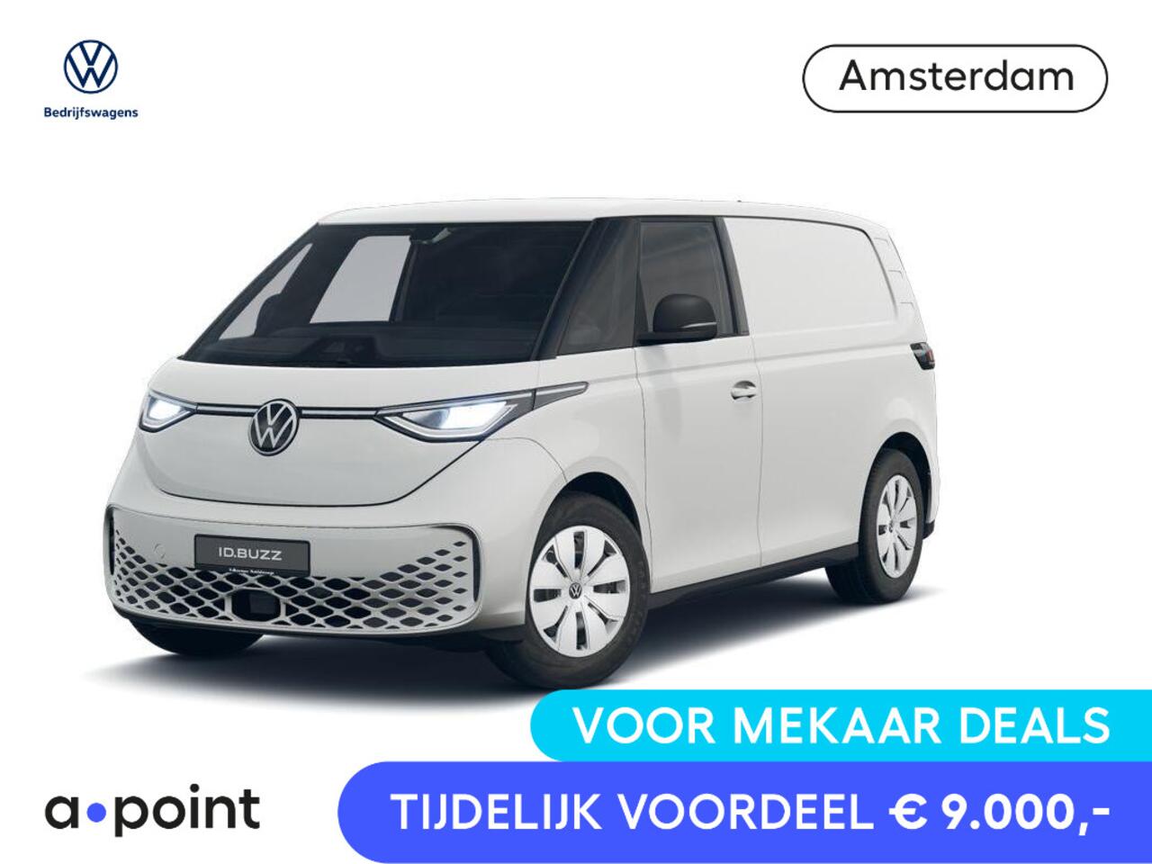 Volkswagen ID. Buzz Cargo Bedrijfswagens Cargo Elektromotor 286 pk Volkswagen Bedrijfswagens ID. Buzz Cargo Elektromotor 286 pk Zijschuifdeur links en rechts, achterdeuren, VOORRAAD!!